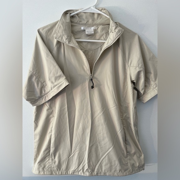 Nike Tops - Nike Light Beige Short-Sleeve Pullover Windbreaker